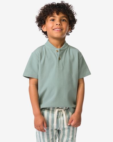 T-shirt enfant gaufr&eacute; vert vert - 30719852GREEN - HEMA