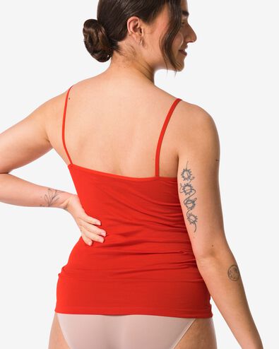 d&eacute;bardeur femme coton &agrave; bretelles spaghetti rouge - 19671223RED - HEMA