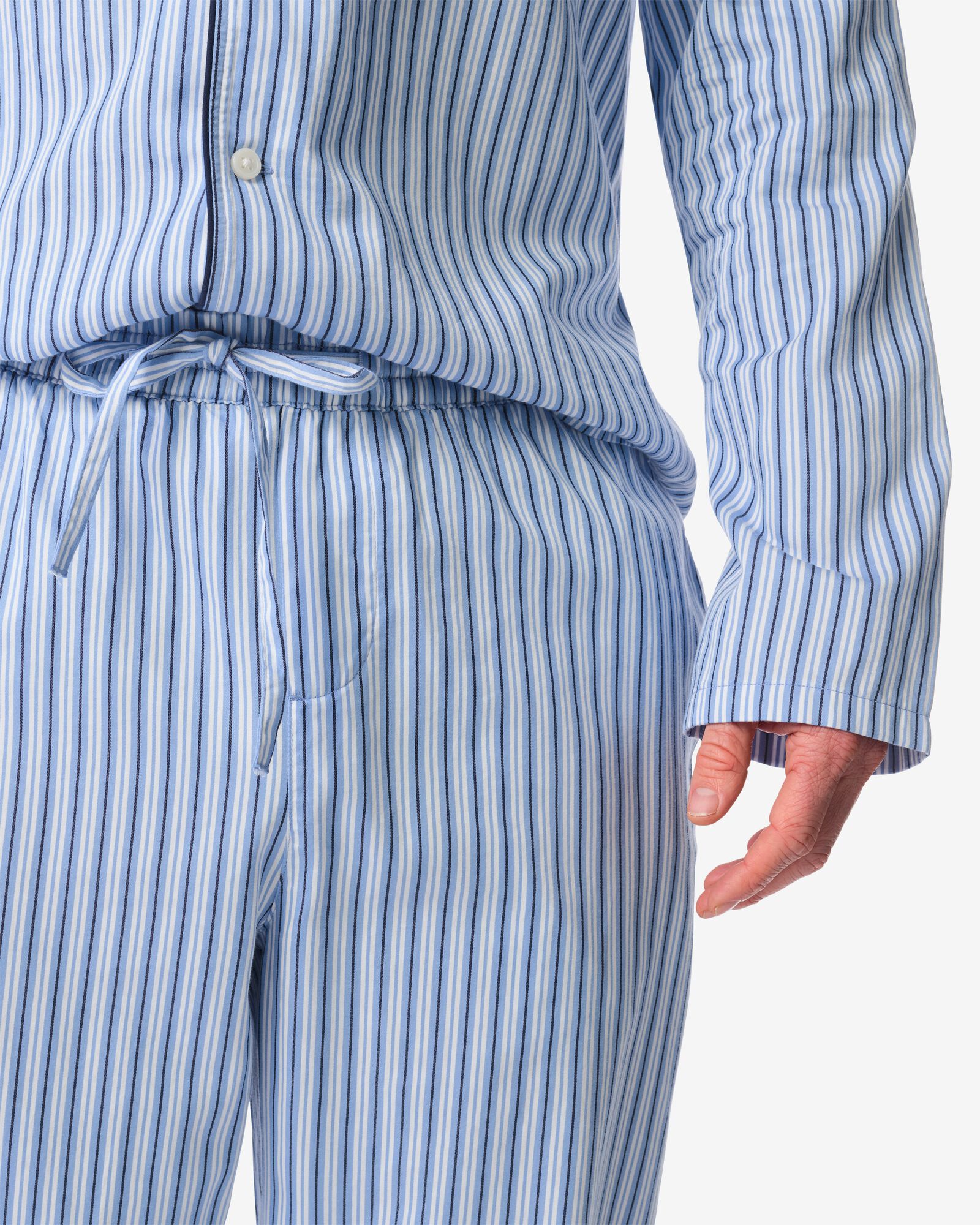 pyjama homme Palle popeline ray&eacute; bleu moyen bleu moyen - 23686210MIDBLUE - HEMA