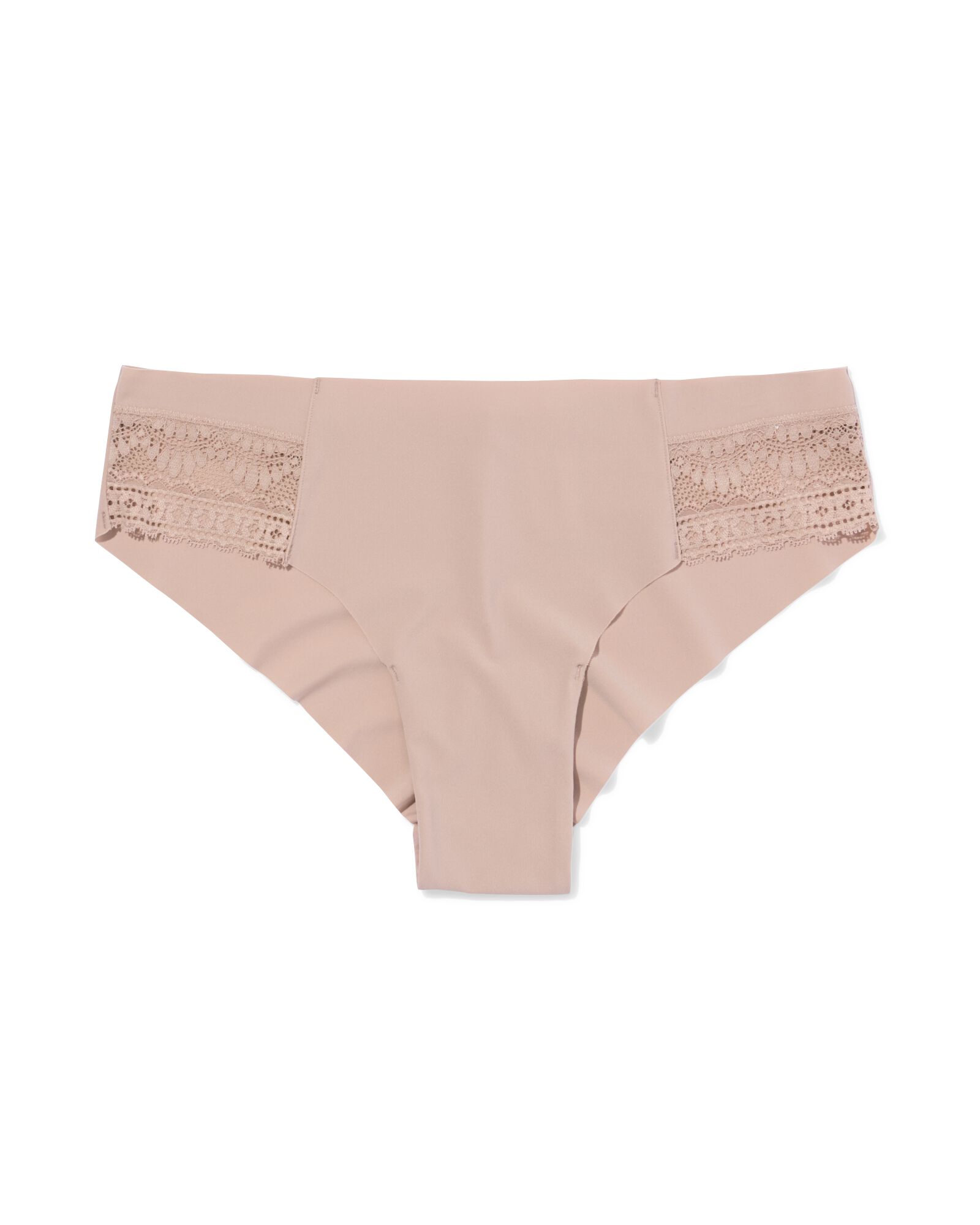 slip br&eacute;silien femme microfibre avec dentelle beige - 19601024BEIGE - HEMA