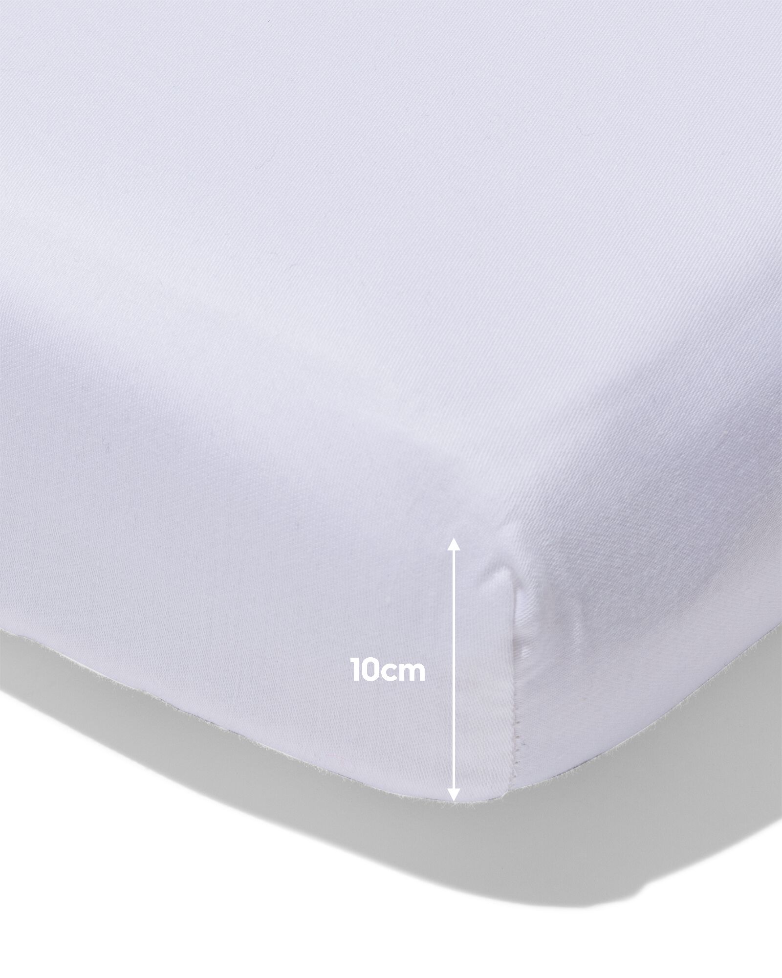drap-housse surmatelas 180x200cm coton h&ocirc;tel satin blanc - 5180117 - HEMA