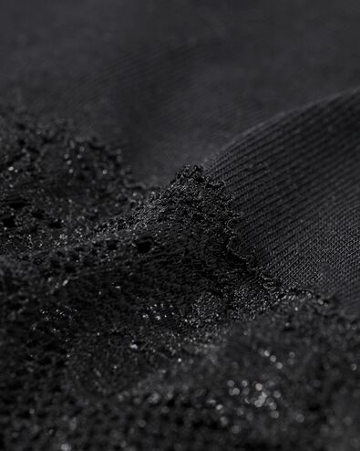 Damen-String, Baumwolle, mit Spitze schwarz schwarz - 19650090BLACK - HEMA