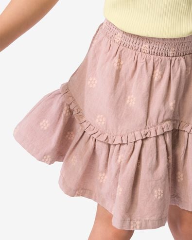 jupe trap&egrave;ze enfant fleurs vieux rose vieux rose - 30844857OLDPINK - HEMA