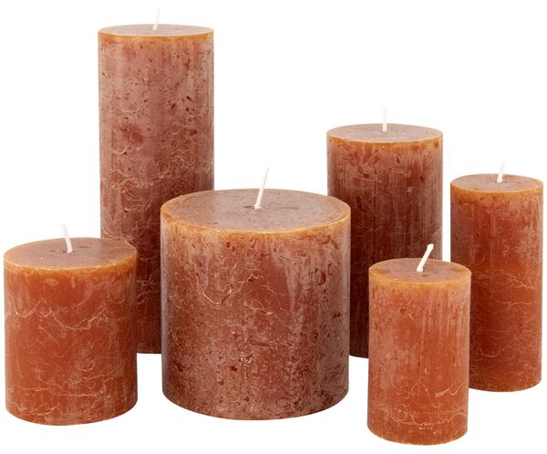 bougies rustiques brun clair brun clair - 1000017043 - HEMA
