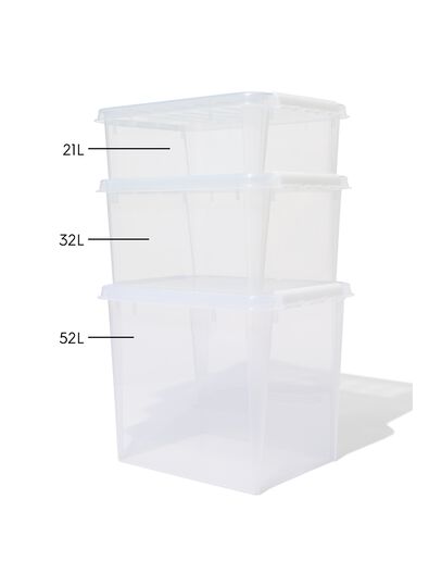 bo&icirc;te de rangement 21L London transparent 50x39x18 50 x 39 x 18 London - 39822005 - HEMA