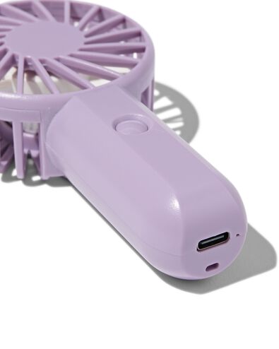 oplaadbare handventilator 7x22cm paars - 41800436 - HEMA