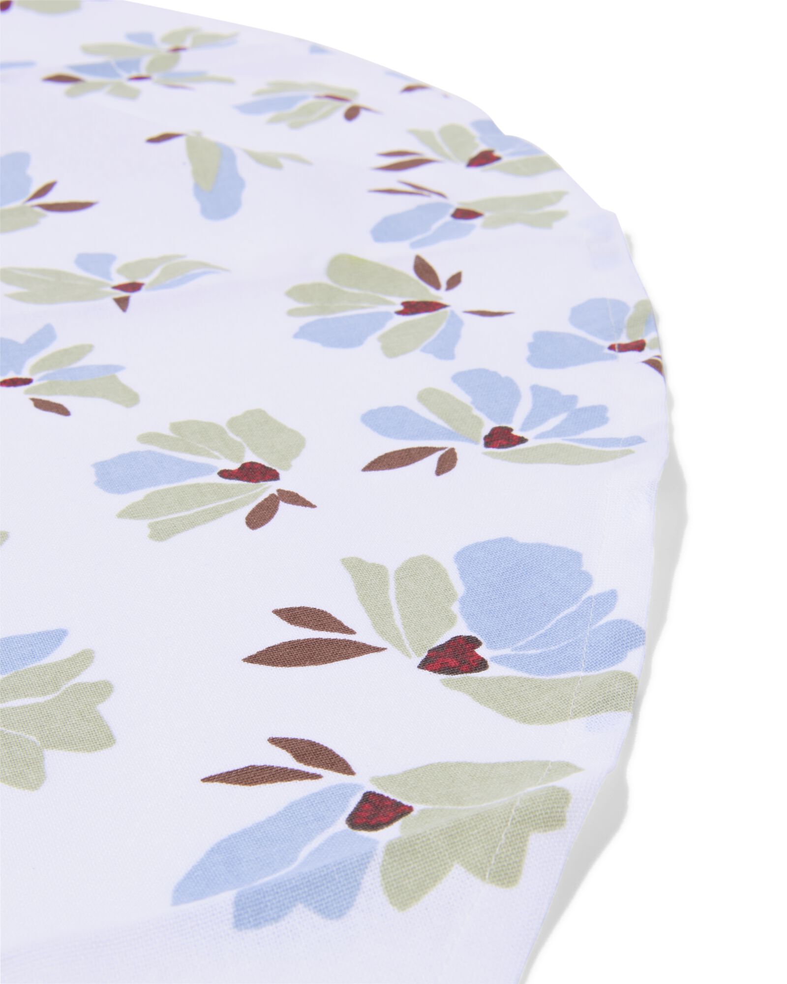 tafelkleed ⌀180cm katoen bloemen groen-blauw - 5300052 - HEMA