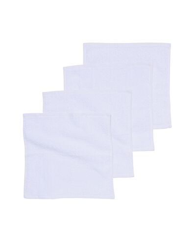 4 serviettes pour le visage 30x30 blanches - - qualit&eacute; &eacute;paisse blanc d&eacute;barbouillettes 30 x 30 - 5200235 - HEMA