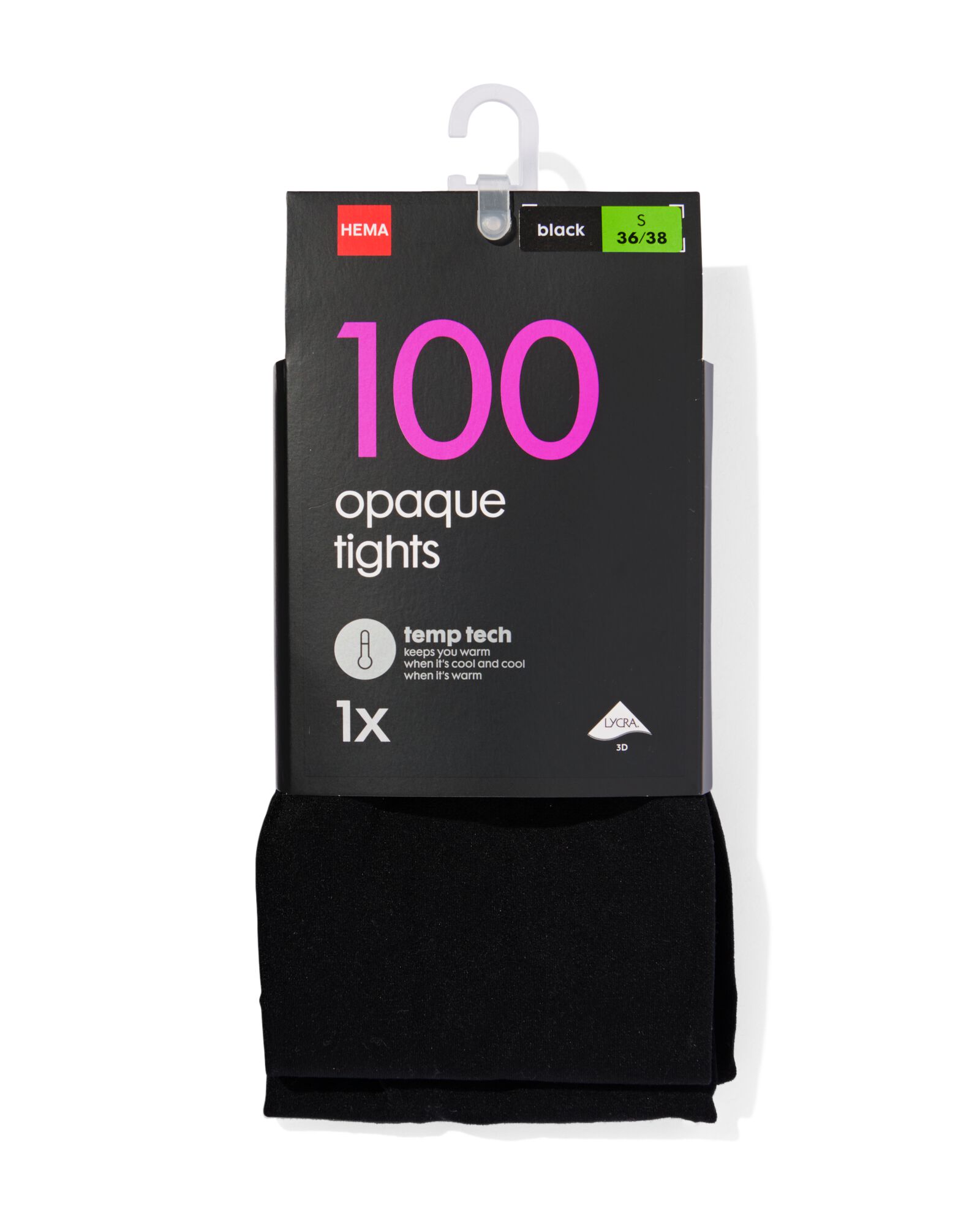 collant temp tech 100 deniers noir noir - 1000001120 - HEMA