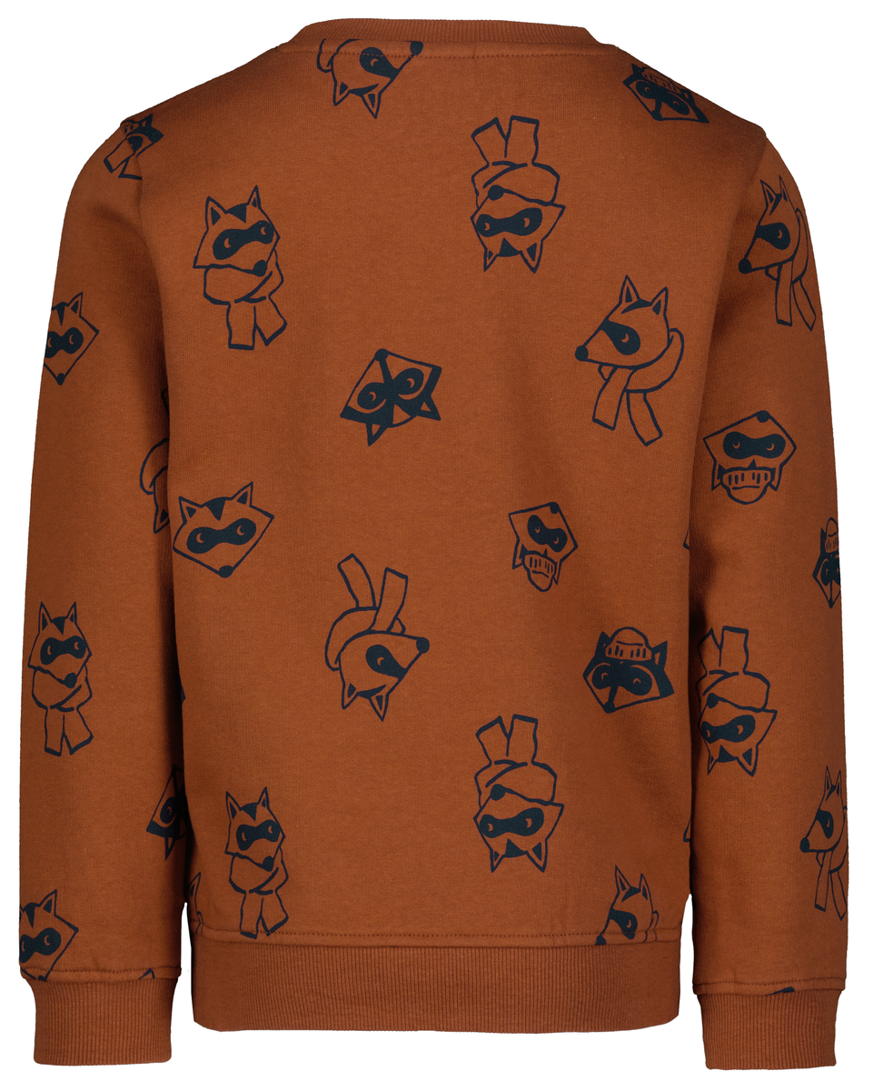 kinder sweater met wasberen bruin bruin - 1000029098 - HEMA