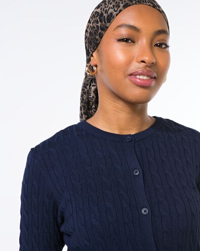 Damen-Strickjacke Louisa, Zopfmuster dunkelblau dunkelblau - 36206430DARKBLUE - HEMA