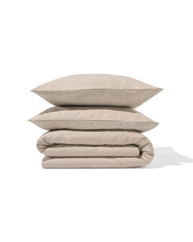 housse de couette 240x200/220cm flanelle mélange gris - 5700221 - HEMA
