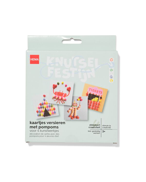 cartes &agrave; d&eacute;corer avec pompons cirque - 15900518 - HEMA