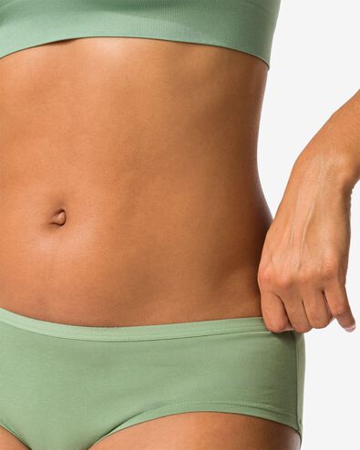 culottes hipsters femme coton - 2 pi&egrave;ces vert vert - 19602124GREEN - HEMA