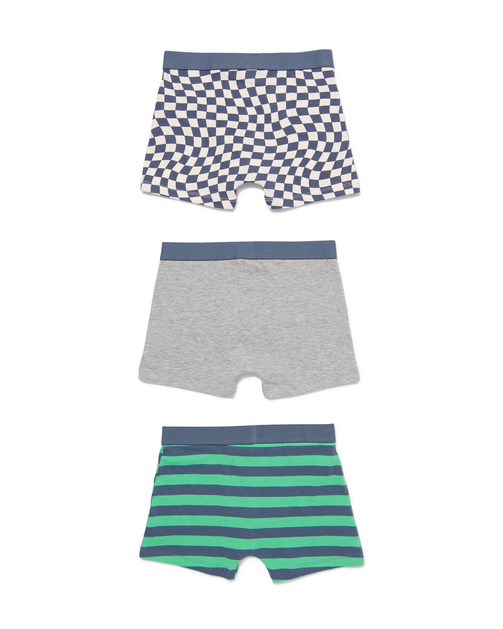 3 boxers enfant en coton/stretch vert - 19262030GREEN - HEMA