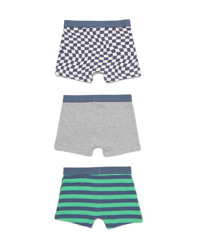 3 boxers enfant en coton/stretch vert - 19262030GREEN - HEMA