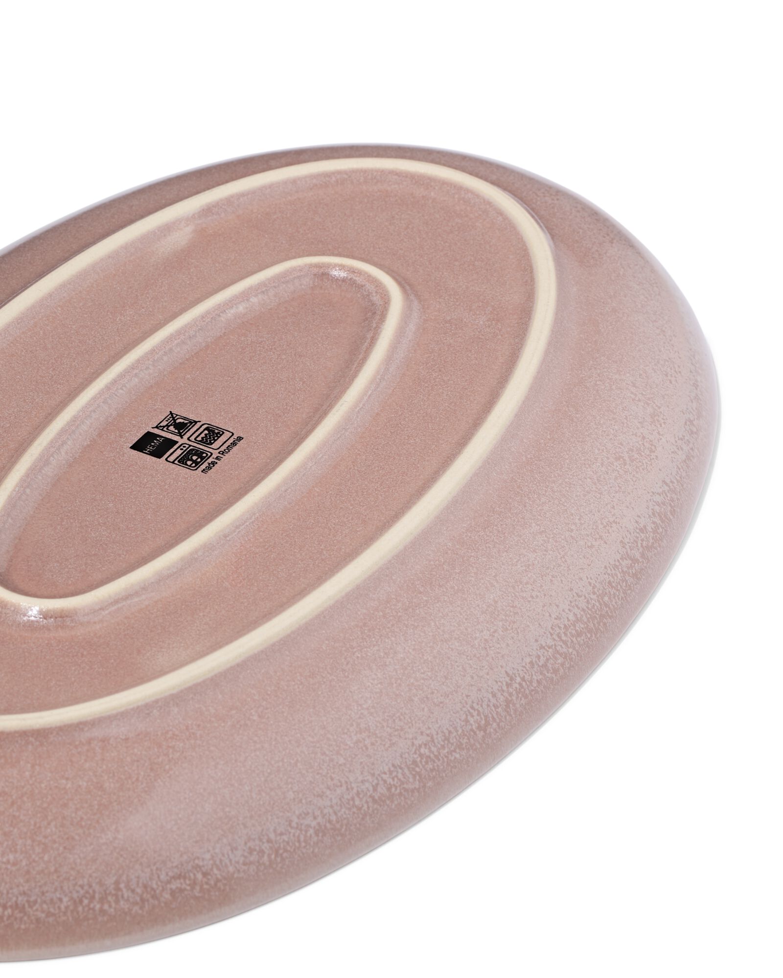 serveerschaal 32x20cm Puur reactief glazuur taupe - 9650146 - HEMA