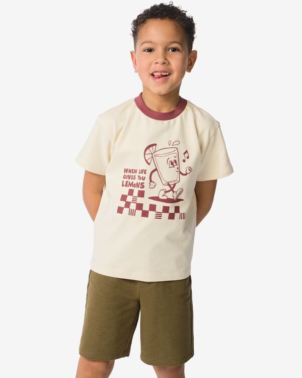kinder T-shirt retro ecru ecru - 30713001ECRU - HEMA