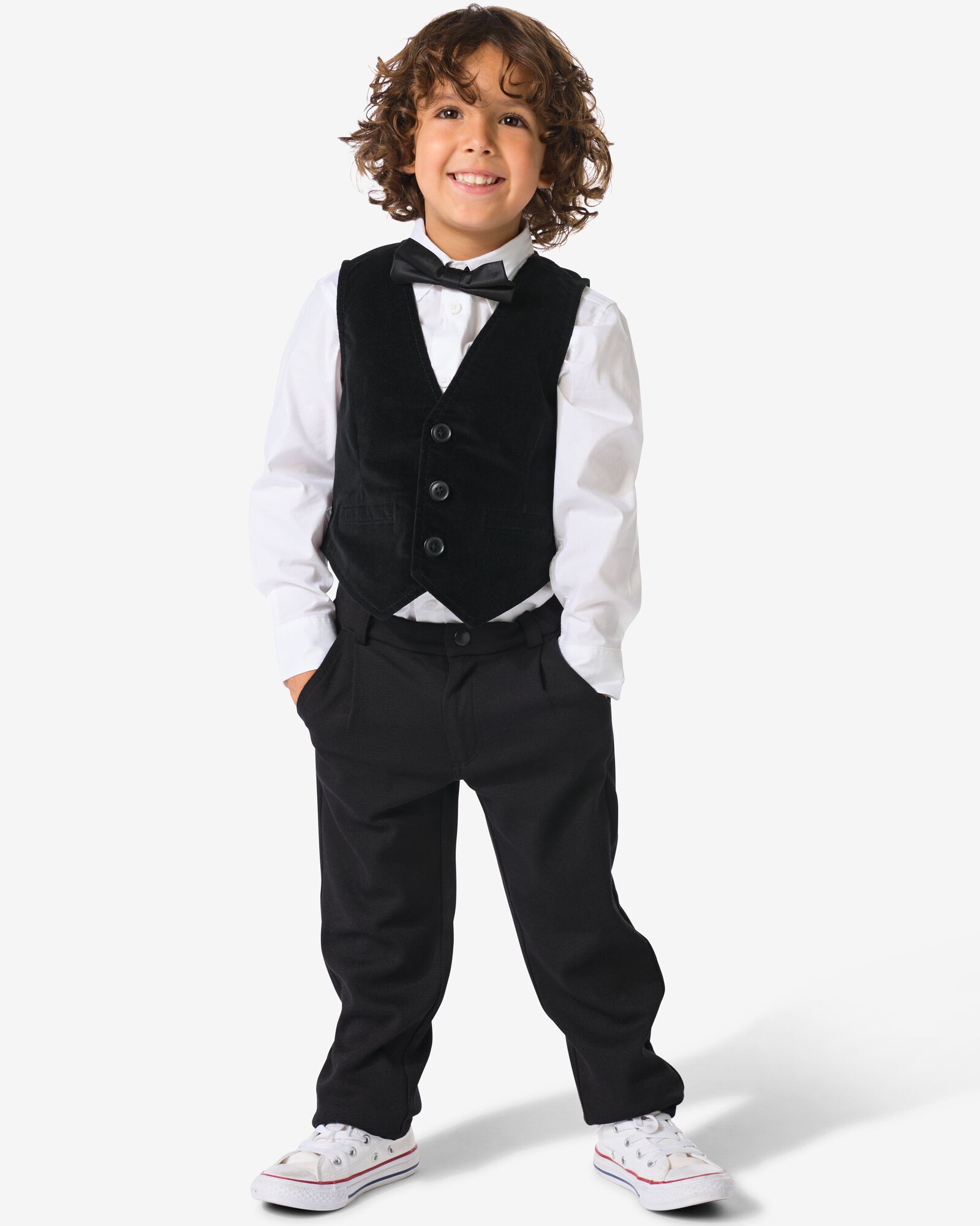 pantalon de jogging enfant piqu&eacute;  noir noir - 30706808BLACK - HEMA