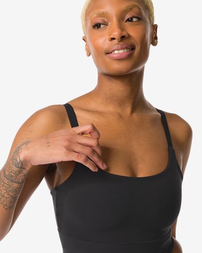 niet voorgevormde top zonder beugel smoothing zwart - 21830320BLACK - HEMA