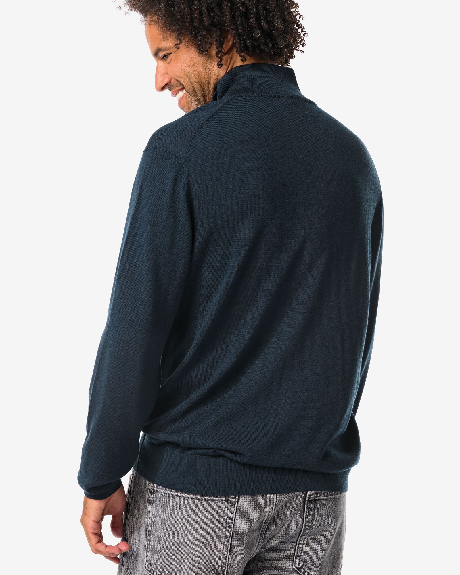 pull homme Frank laine m&eacute;rinos bleu fonc&eacute; bleu fonc&eacute; - 2116960DARKBLUE - HEMA