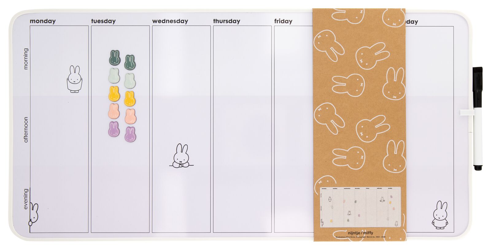 Miffy-Weißwandtafel, mit Magneten, 60 x 30 cm, Wochenplaner - HEMA