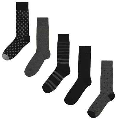 5er-Pack Herren-Socken, grafisch gemustert schwarz - 1000022339 - HEMA