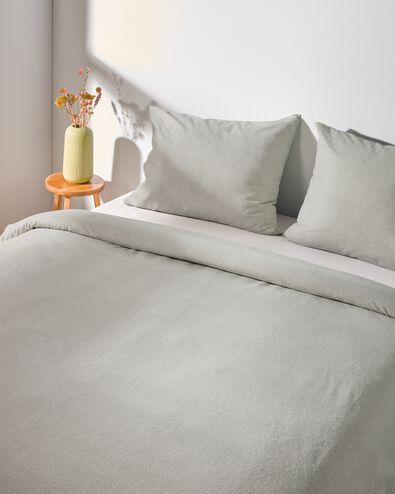 Bettbezug Flanell 200x200/220 grau meliert - 5790303 - HEMA
