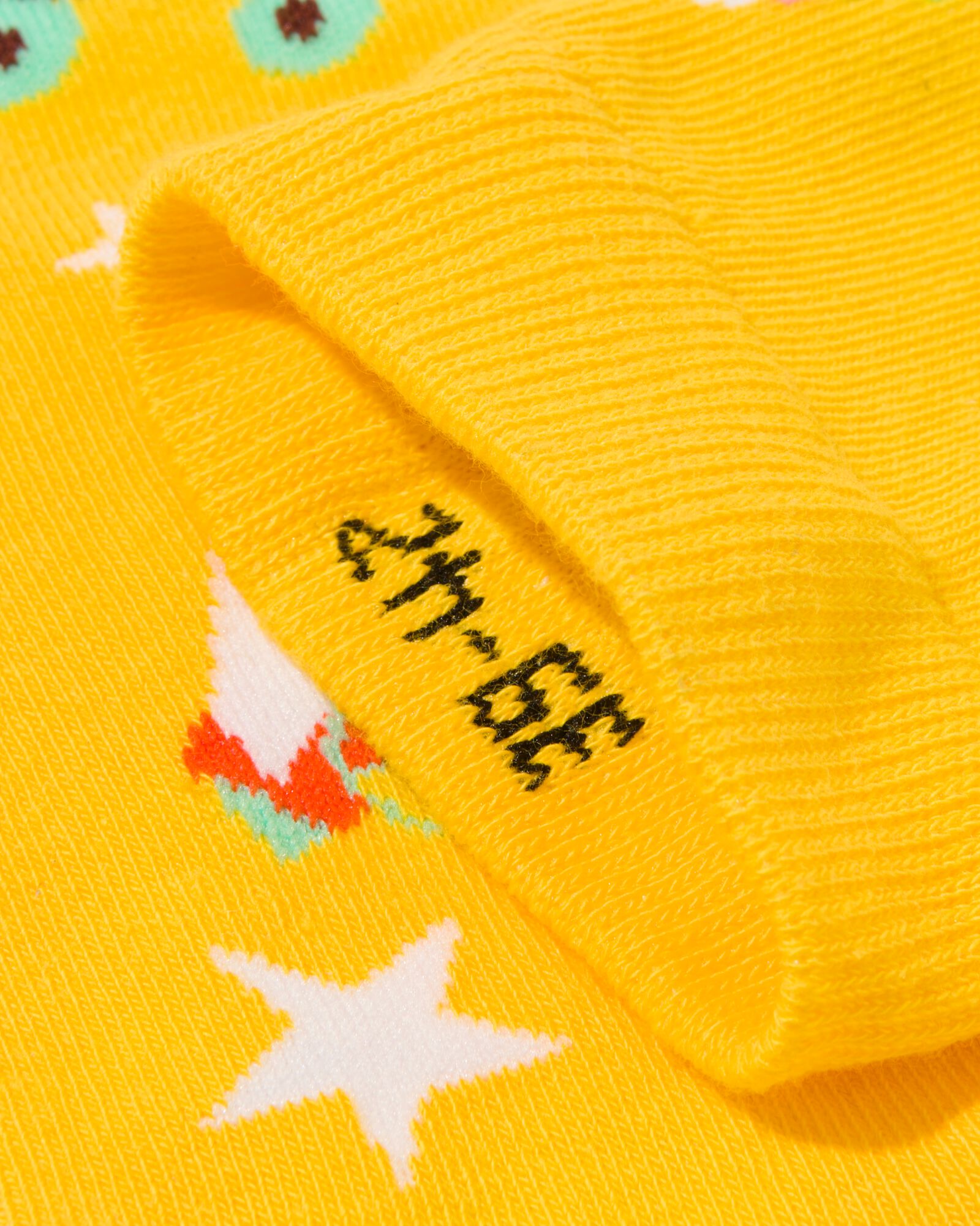 sokken met katoen you're on a roll geel geel - 4141155YELLOW - HEMA