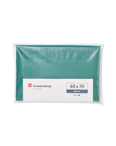 taie d'oreiller 60x70cm coton doux vert fonc&eacute; - 5130025 - HEMA