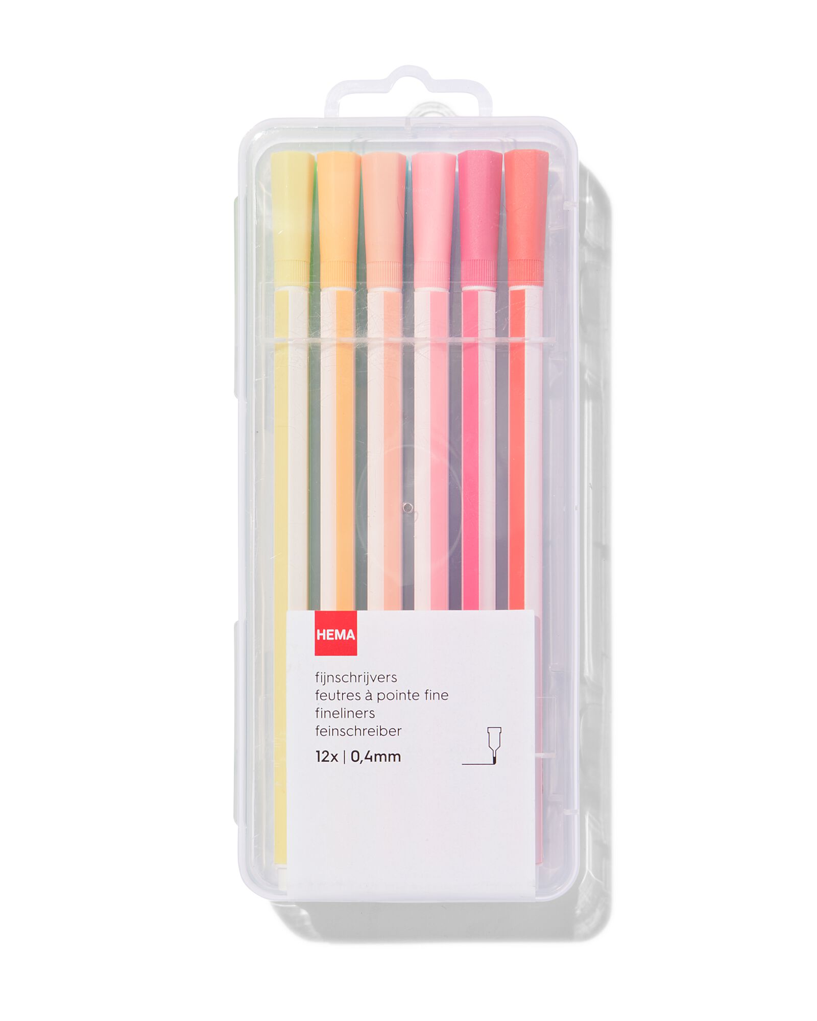 12 feutres &agrave; pointe fine 0,4mm - 14400438 - HEMA