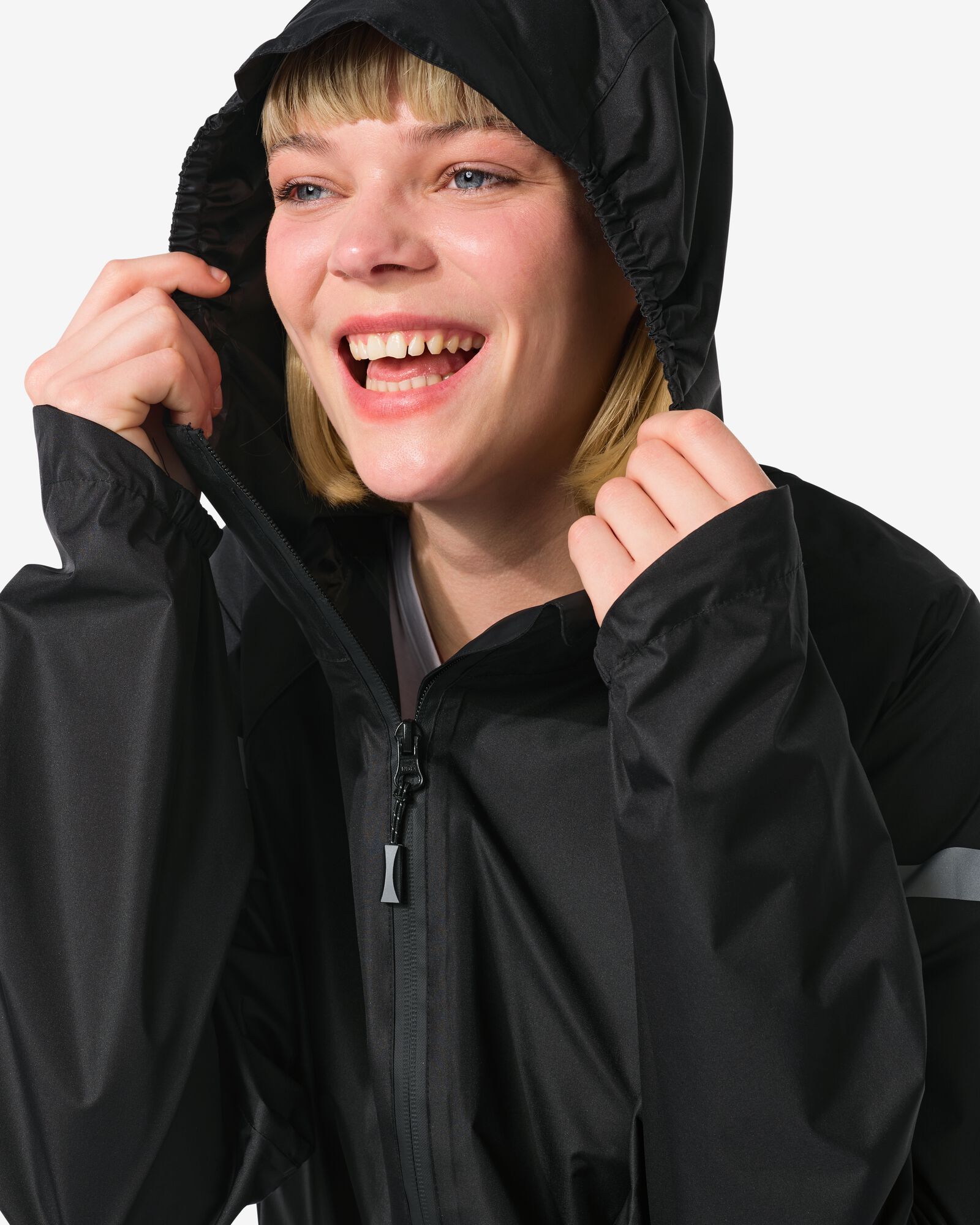 leichte Regenjacke f&uuml;r Erwachsene schwarz schwarz - 34440150BLACK - HEMA
