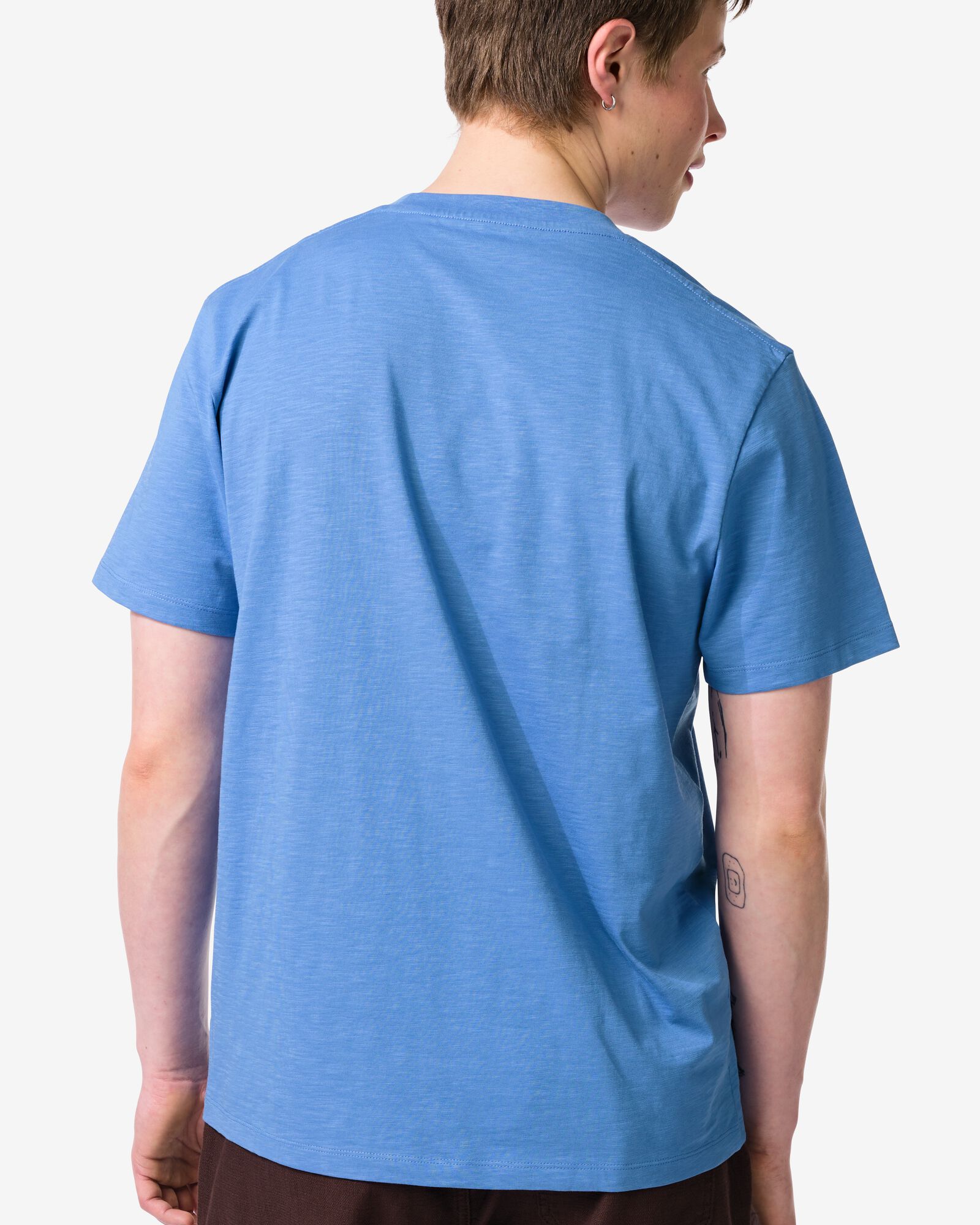 t-shirt homme Jaap textur&eacute; bleu clair bleu clair - 2178830LIGHTBLUE - HEMA