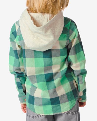 chemise enfant à capuche carreaux vert 158/164 - 30776650 - HEMA