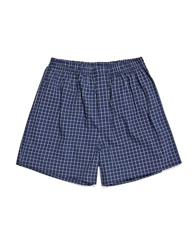 losse herenboxer ruiten donkerblauw donkerblauw - 19190480DARKBLUE - HEMA