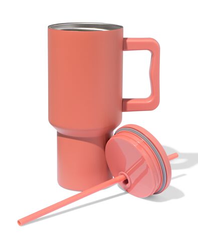 gobelet avec paille 900 ml inox terra - 80650266 - HEMA