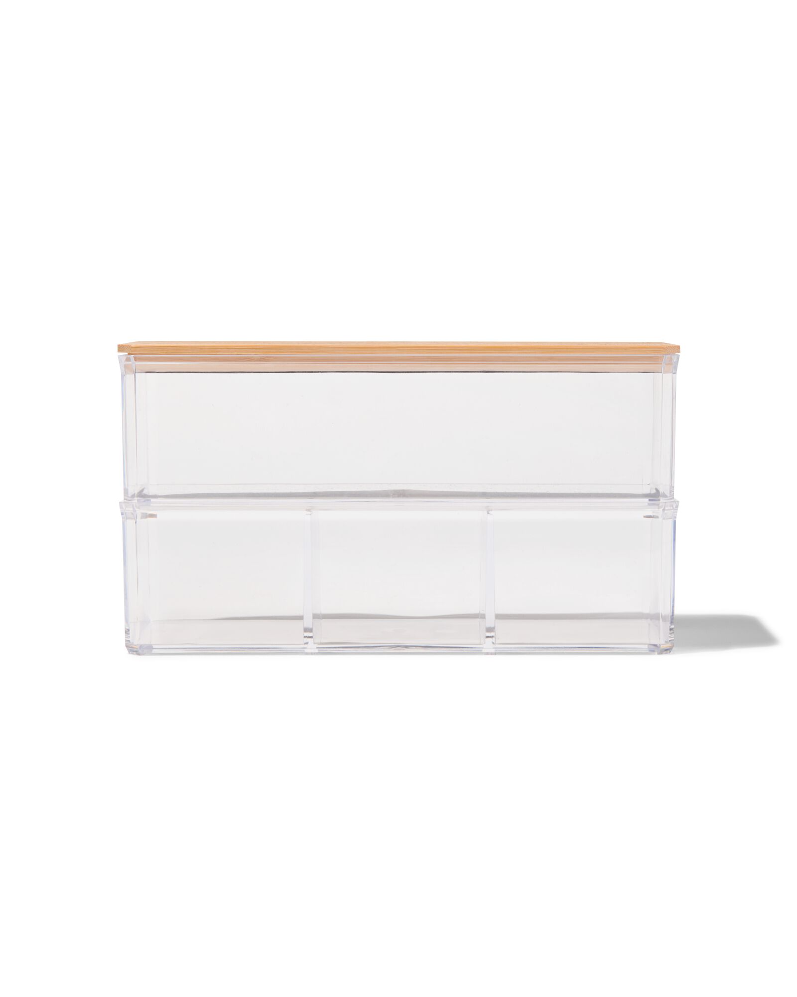 dubbele organizer transparant met deksel 9x12.5x12.9 - 80330011 - HEMA