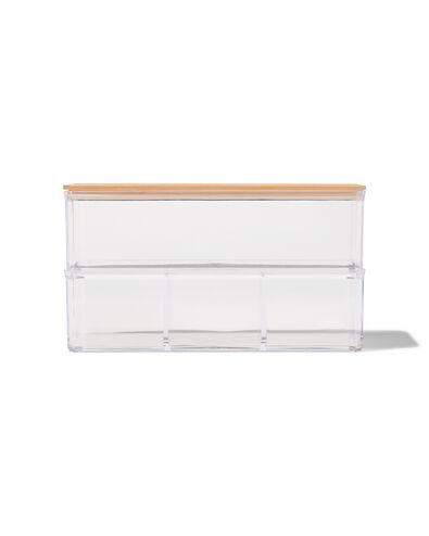 dubbele organizer transparant met deksel 9x12.5x12.9 - 80330011 - HEMA