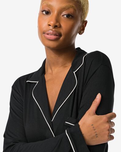 chemise de nuit femme viscose noir XL - 23470164 - HEMA