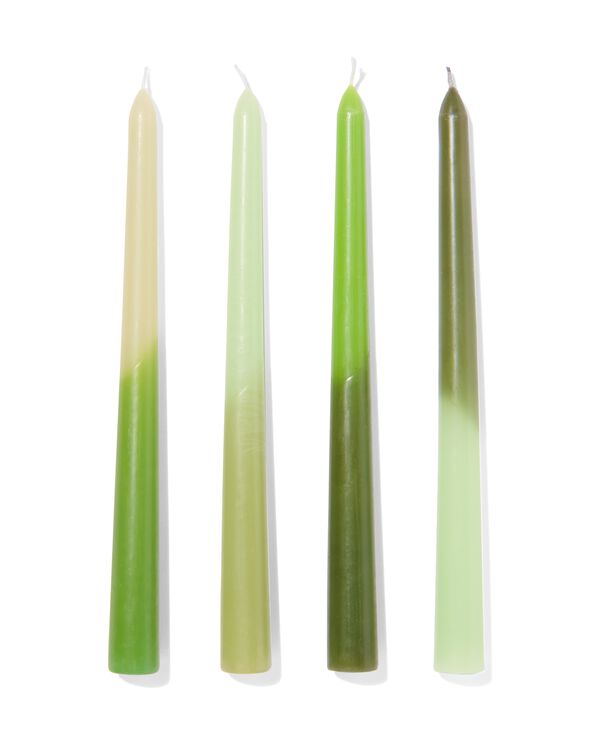 4 bougies gothiques dip-dye vert Ø2.2x25 - 13506048 - HEMA