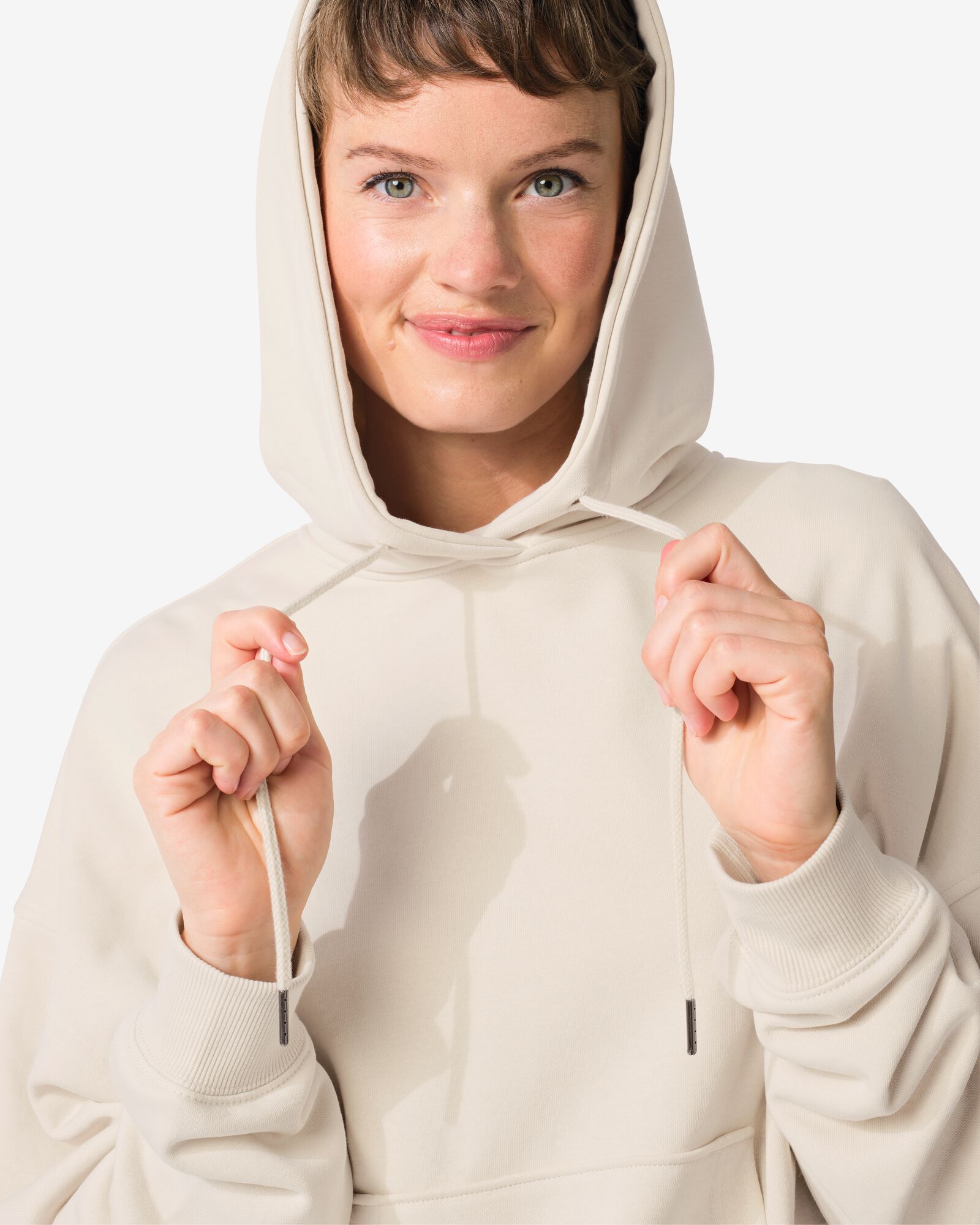 dameshoodie creme creme - 36050255CREAM - HEMA