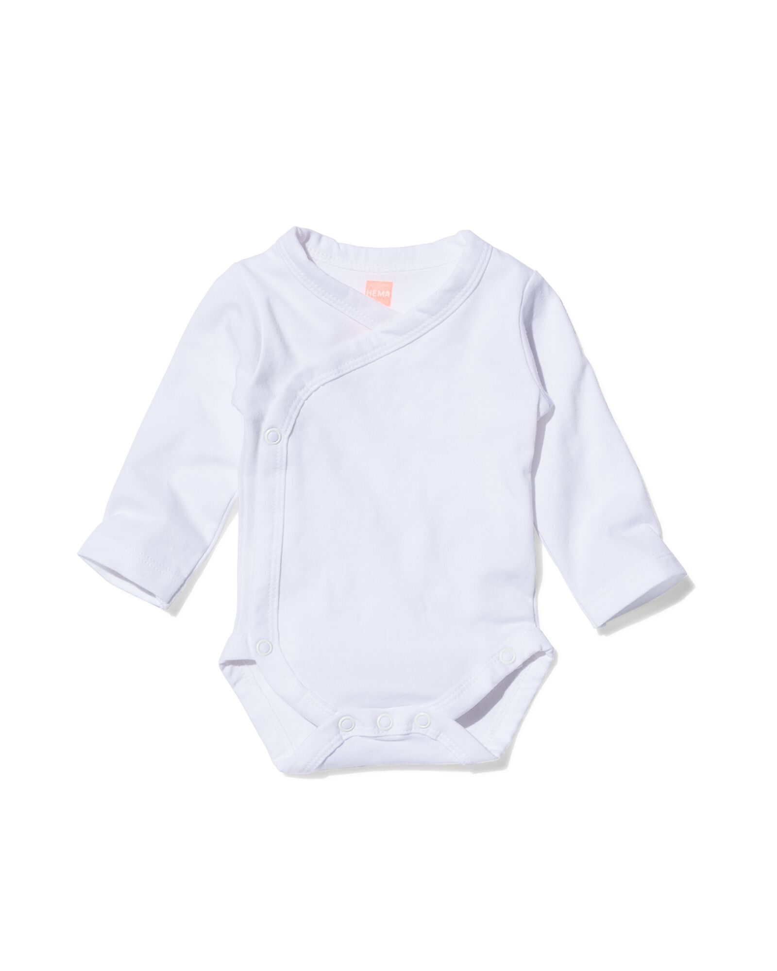 2-pak baby rompers biologisch katoen wit wit - 1000005362 - HEMA