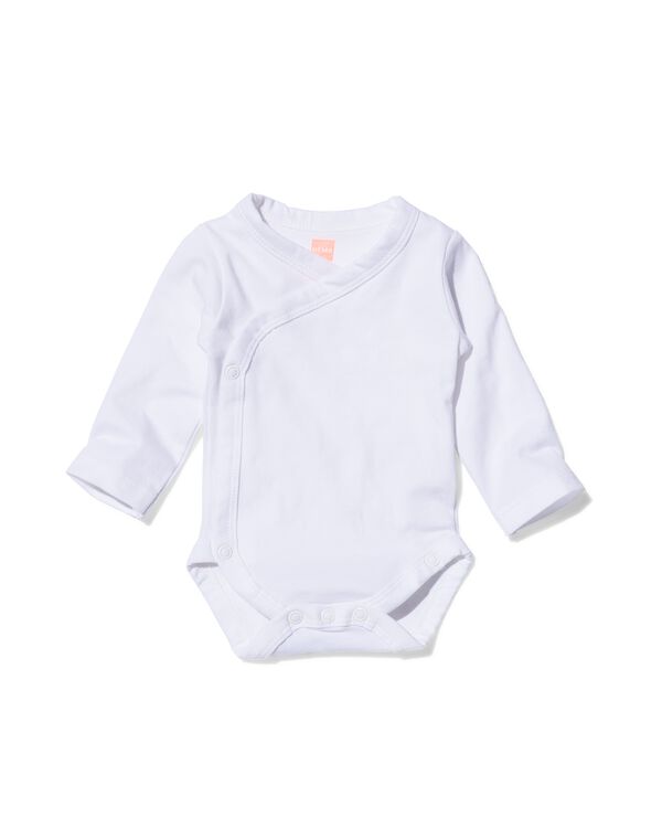 body crois&eacute; en coton biologique stretch - 2 pi&egrave;ces blanc blanc - 1000005362 - HEMA