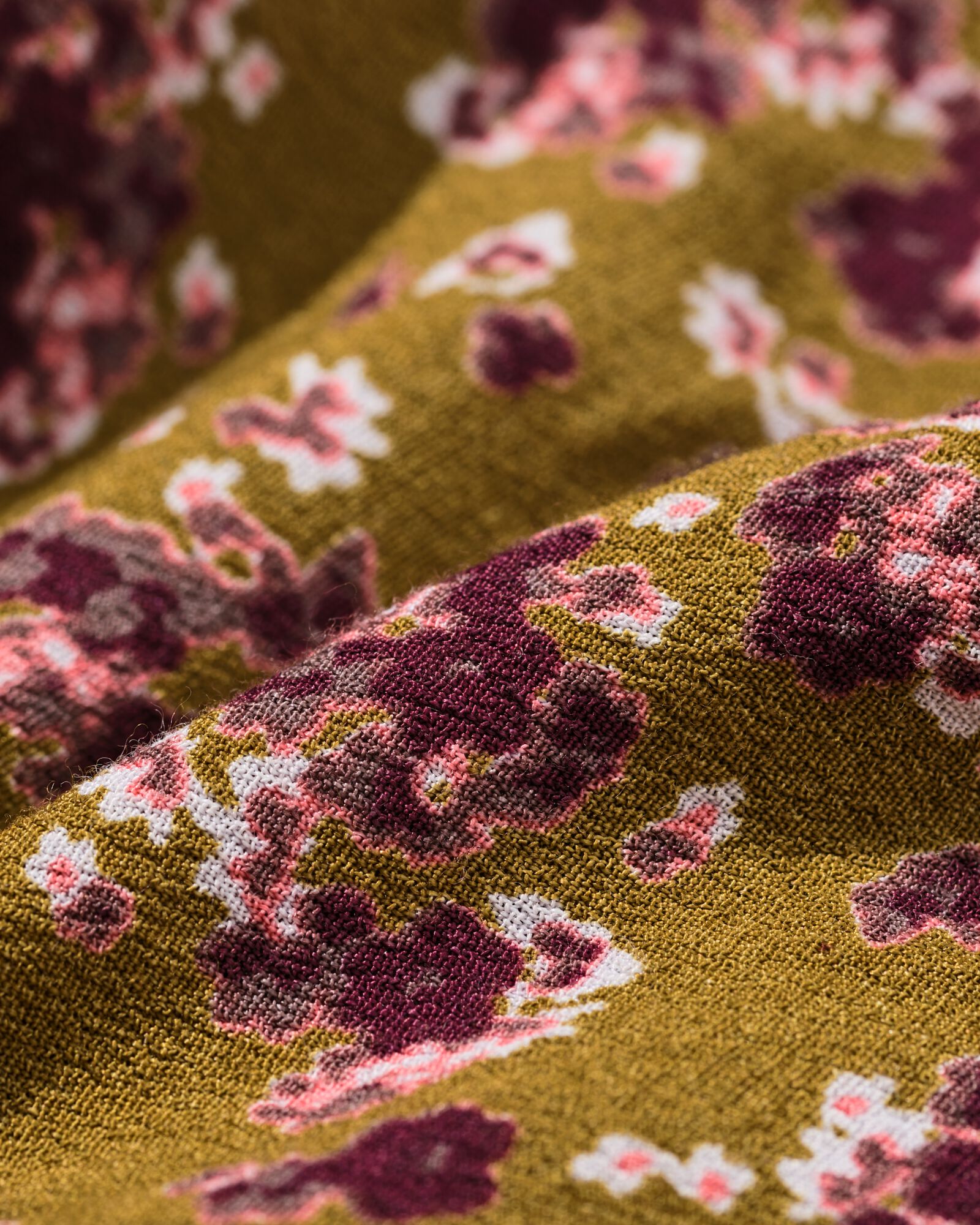 damesbroek Remmy wide fit bloemen groen - 36207830GREEN - HEMA