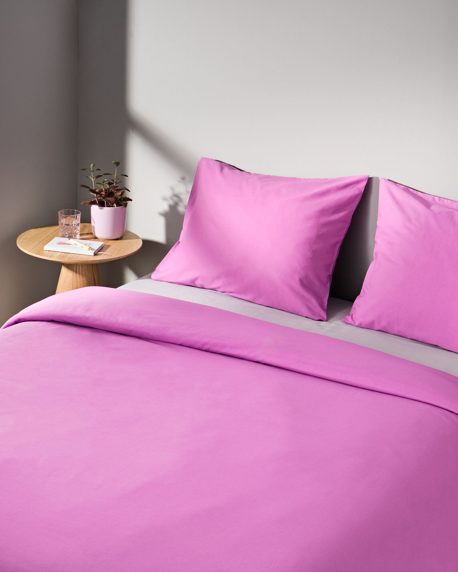 dekbedovertrek 200x200/220cm zacht katoen violet - 5750068 - HEMA