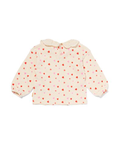 Newborn-T-Shirt mit Kragen, Herzen ecru ecru - 33427620ECRU - HEMA