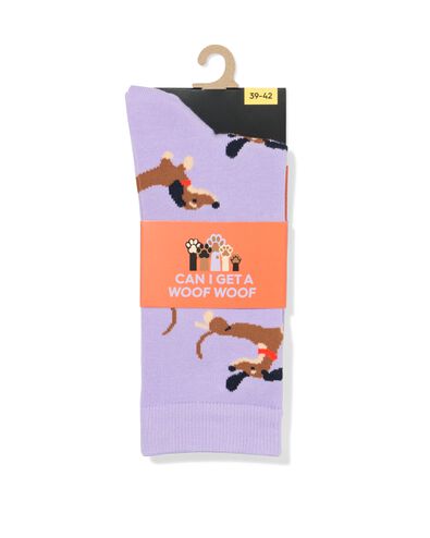 chaussettes pour adultes 'can i get a woof woof' lavande lavande - 4100260LAVENDER - HEMA