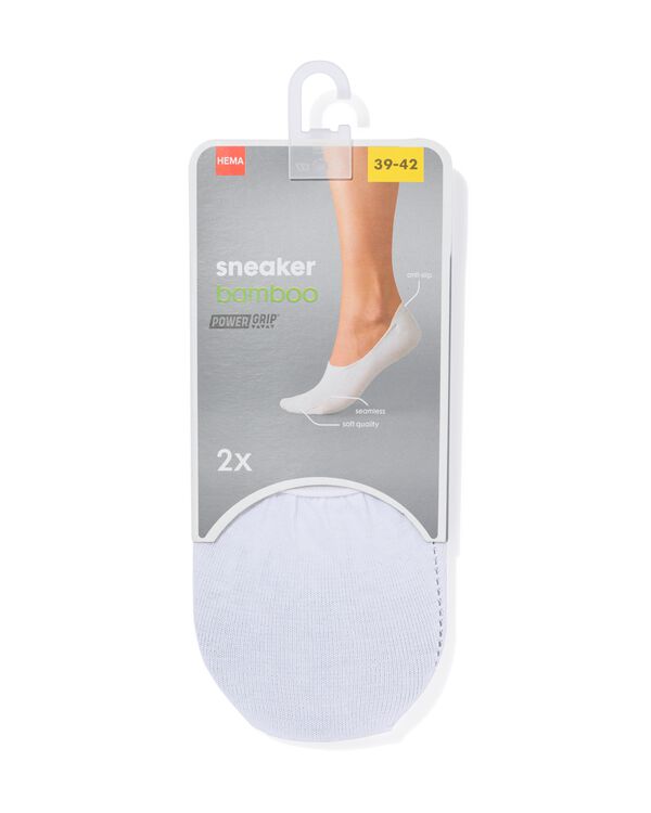 2 paires de socquettes pour sneakers femme avec bambou blanc blanc - 1000018886 - HEMA