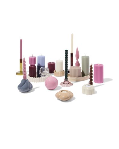 Kerzenuntersetzer &Oslash;10 cm, Keramik, gerippt, Sandfarben - 13325067 - HEMA