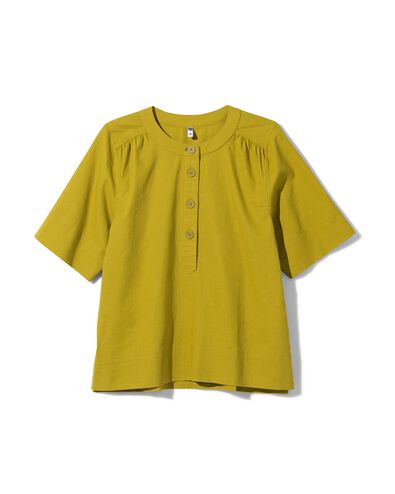 Damen-T-Shirt Koa, mit Leinenanteil grün L - 36298973 - HEMA
